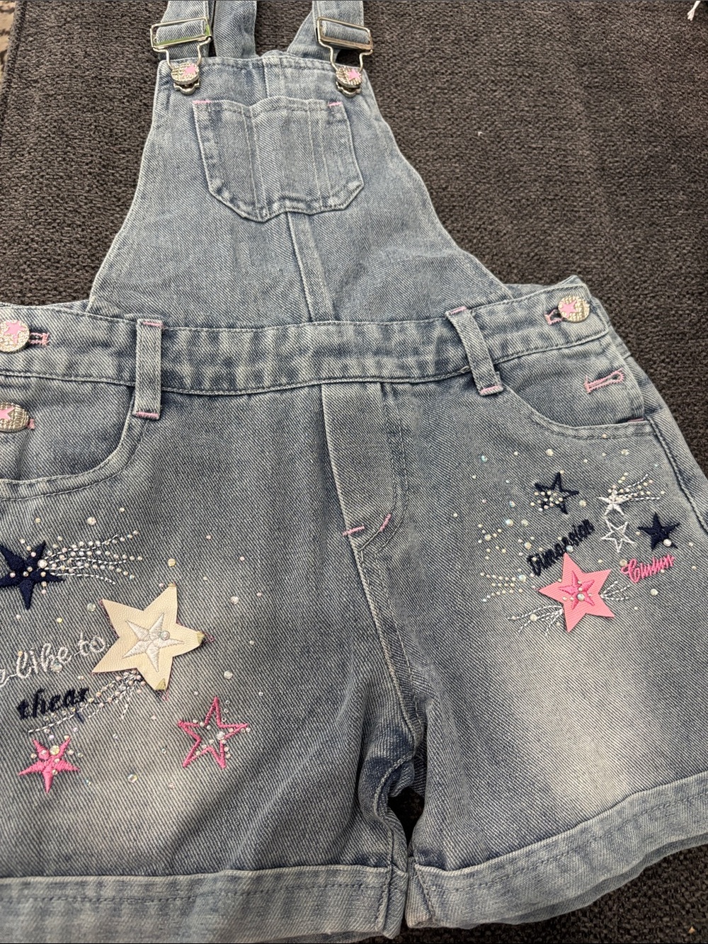 Peacolate Girls' Denim Shortalls